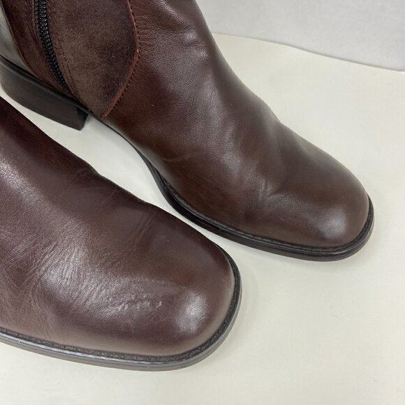 Coldwater Creek Chocolate Brown Leather & Suede Mid Calf Boot, size 6 - Picture 10 of 15